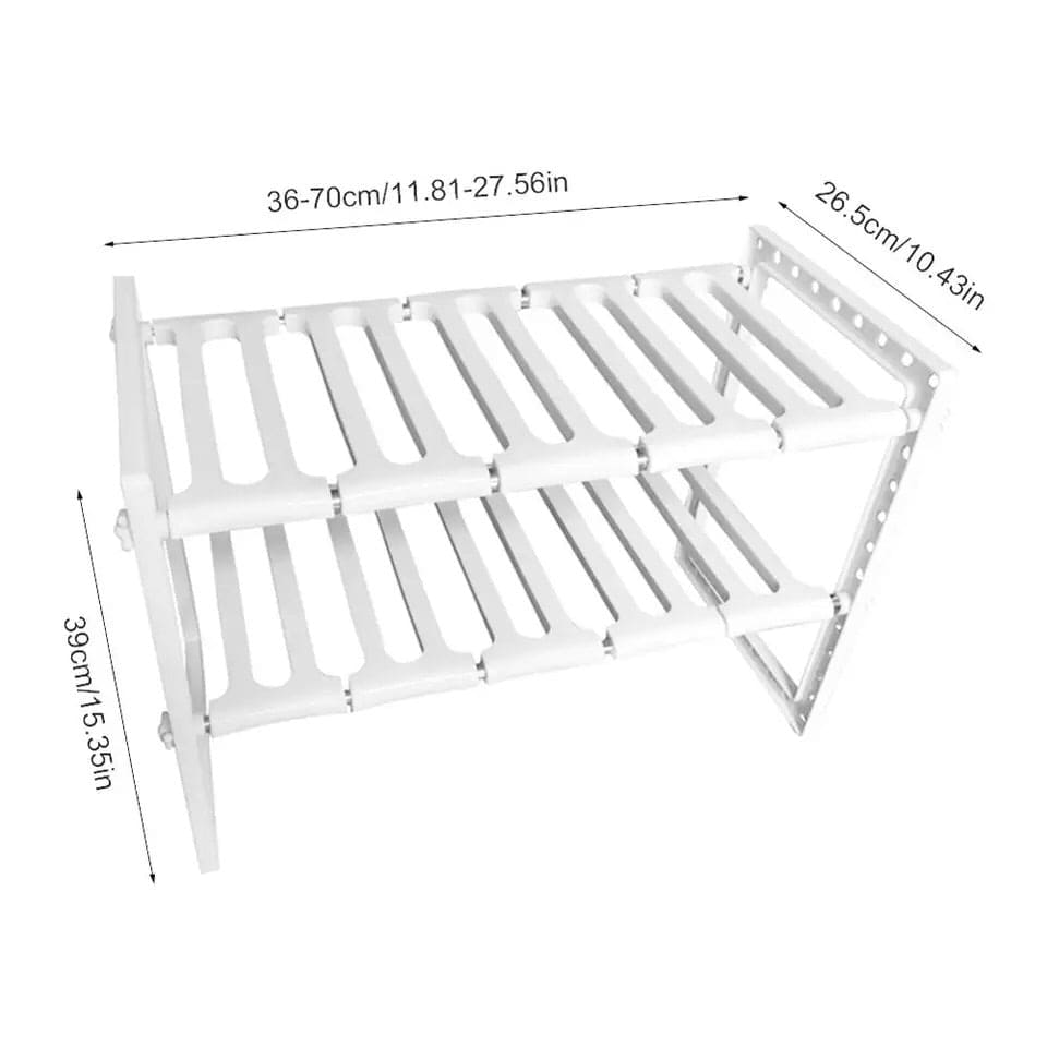Double Layer Metal Adjustable Under Sink Shelf, Multifunction Utensils Holder, Kitchen Stainless Steel Floor Type Adjustable Rack, 2 Layer Extendable Dishes Storage Under Sink Rack Double Layer Metal Adjustable Under Sink Shelf, Multifunction Utensils Holder, Kitchen Stainless Steel Floor Type Adjustable Rack, 2 Layer Extendable Dishes Storage Under Sink Rack